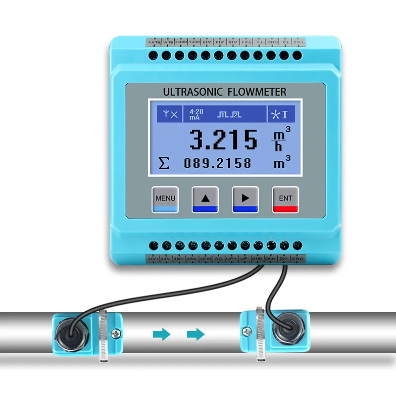 modular ultrasonic flow meter for liquid flow indicator